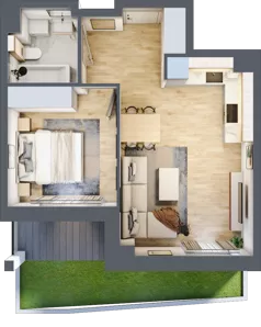 2 pokoje, mieszkanie 39,47 m², parter, oferta nr B/41, Osobowicka 114, Wrocław, Osobowice-Rędzin, Fabryczna, ul. Osobowicka 114