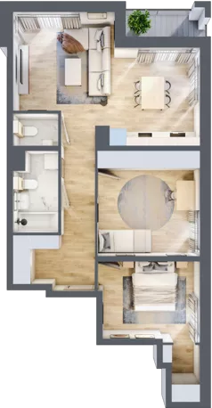 3 pokoje, mieszkanie 65,50 m², piętro 1, oferta nr B/13, Osobowicka 114, Wrocław, Osobowice-Rędzin, Fabryczna, ul. Osobowicka 114