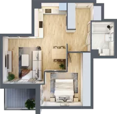 2 pokoje, mieszkanie 48,83 m², parter, oferta nr B/25, Osobowicka 114, Wrocław, Osobowice-Rędzin, Fabryczna, ul. Osobowicka 114