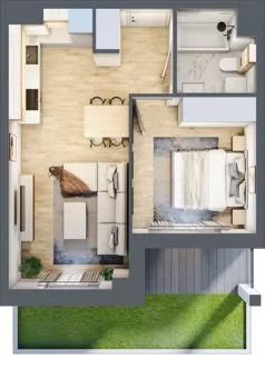 2 pokoje, mieszkanie 36,88 m², parter, oferta nr B/42, Osobowicka 114, Wrocław, Osobowice-Rędzin, Fabryczna, ul. Osobowicka 114
