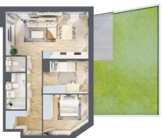 3 pokoje, mieszkanie 59,91 m², parter, oferta nr B/6, Osobowicka 114, Wrocław, Osobowice-Rędzin, Fabryczna, ul. Osobowicka 114