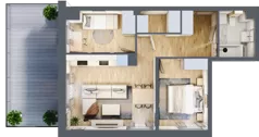 3 pokoje, mieszkanie 51,53 m², piętro 1, oferta nr B/32, Osobowicka 114, Wrocław, Osobowice-Rędzin, Fabryczna, ul. Osobowicka 114