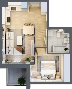 2 pokoje, mieszkanie 40,32 m², piętro 1, oferta nr B/8, Osobowicka 114, Wrocław, Osobowice-Rędzin, Fabryczna, ul. Osobowicka 114