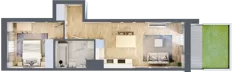2 pokoje, mieszkanie 43,68 m², piętro 2, oferta nr E/35, 29. Aleja, Kraków, Stare Miasto, Warszawskie, ul. Prandoty 10c / al. 29 Listopada