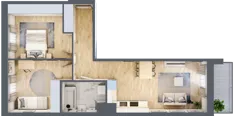 3 pokoje, mieszkanie 60,84 m², piętro 2, oferta nr E/60, 29. Aleja, Kraków, Stare Miasto, Warszawskie, ul. Prandoty 10c / al. 29 Listopada