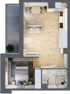 1 pokój, mieszkanie 40,91 m², piętro 3, oferta nr E/109, 29. Aleja, Kraków, Stare Miasto, Warszawskie, ul. Prandoty 10c / al. 29 Listopada