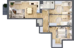 4 pokoje, mieszkanie 71,60 m², piętro 4, oferta nr B/72, Osiedle Międzyleska, Wrocław, Tarnogaj, Krzyki, ul. Międzyleska 6b