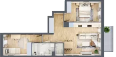 3 pokoje, mieszkanie 59,76 m², piętro 1, oferta nr B/78, Osiedle Międzyleska, Wrocław, Tarnogaj, Krzyki, ul. Międzyleska 6b