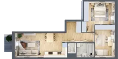 3 pokoje, mieszkanie 58,78 m², piętro 1, oferta nr B/98, Osiedle Międzyleska, Wrocław, Tarnogaj, Krzyki, ul. Międzyleska 6b