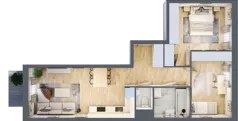 3 pokoje, mieszkanie 58,92 m², piętro 5, oferta nr B/114, Osiedle Międzyleska, Wrocław, Tarnogaj, Krzyki, ul. Międzyleska 6b