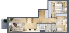 3 pokoje, mieszkanie 58,80 m², piętro 1, oferta nr B/118, Osiedle Międzyleska, Wrocław, Tarnogaj, Krzyki, ul. Międzyleska 6b