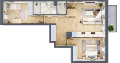 3 pokoje, mieszkanie 60,49 m², piętro 2, oferta nr B/125, Osiedle Międzyleska, Wrocław, Tarnogaj, Krzyki, ul. Międzyleska 6b