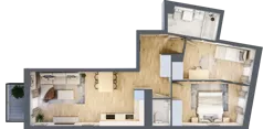 3 pokoje, mieszkanie 59,88 m², piętro 2, oferta nr B/146, Osiedle Międzyleska, Wrocław, Tarnogaj, Krzyki, ul. Międzyleska 6b