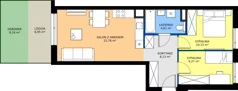 3 pokoje, mieszkanie 51,95 m², piętro 1, oferta nr E/57, Apartamenty Literacka bud. E i F, Warszawa, Bielany, Piaski, ul. Literacka