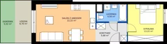 2 pokoje, mieszkanie 45,56 m², parter, oferta nr E/122, Apartamenty Literacka bud. E i F, Warszawa, Bielany, Piaski, ul. Literacka