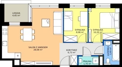 3 pokoje, mieszkanie 58,28 m², piętro 1, oferta nr E/84, Apartamenty Literacka bud. E i F, Warszawa, Bielany, Piaski, ul. Literacka