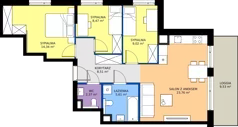 4 pokoje, mieszkanie 72,08 m², piętro 4, oferta nr E/100, Apartamenty Literacka bud. E i F, Warszawa, Bielany, Piaski, ul. Literacka