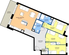 4 pokoje, mieszkanie 90,07 m², piętro 2, oferta nr E/90, Apartamenty Literacka bud. E i F, Warszawa, Bielany, Piaski, ul. Literacka