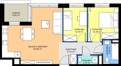 3 pokoje, mieszkanie 58,58 m², piętro 2, oferta nr E/91, Apartamenty Literacka bud. E i F, Warszawa, Bielany, Piaski, ul. Literacka