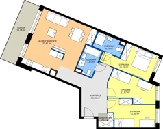 4 pokoje, mieszkanie 90,98 m², piętro 4, oferta nr E/104, Apartamenty Literacka bud. E i F, Warszawa, Bielany, Piaski, ul. Literacka