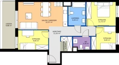 4 pokoje, mieszkanie 76,85 m², piętro 1, oferta nr E/78, Apartamenty Literacka bud. E i F, Warszawa, Bielany, Piaski, ul. Literacka