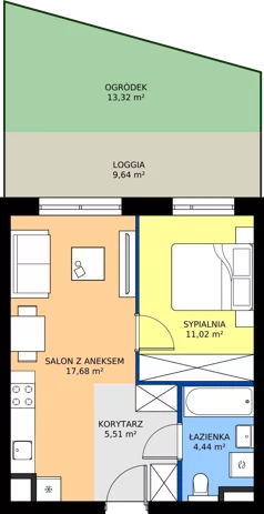 2 pokoje, mieszkanie 37,91 m², piętro 1, oferta nr E/56, Apartamenty Literacka bud. E i F, Warszawa, Bielany, Piaski, ul. Literacka