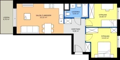 3 pokoje, mieszkanie 59,77 m², piętro 1, oferta nr E/126, Apartamenty Literacka bud. E i F, Warszawa, Bielany, Piaski, ul. Literacka
