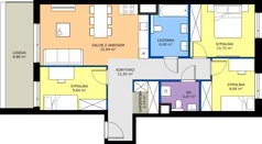 4 pokoje, mieszkanie 77,20 m², piętro 3, oferta nr E/92, Apartamenty Literacka bud. E i F, Warszawa, Bielany, Piaski, ul. Literacka