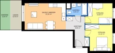 3 pokoje, mieszkanie 59,76 m², piętro 2, oferta nr E/158, Apartamenty Literacka bud. E i F, Warszawa, Bielany, Piaski, ul. Literacka