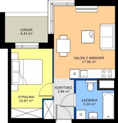 2 pokoje, mieszkanie 37,56 m², piętro 1, oferta nr E/8, Apartamenty Literacka bud. E i F, Warszawa, Bielany, Piaski, ul. Literacka