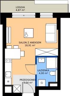 1 pokój, mieszkanie 25,95 m², piętro 2, oferta nr F/10, Apartamenty Literacka bud. E i F, Warszawa, Bielany, Piaski, ul. Literacka
