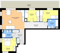 4 pokoje, mieszkanie 88,01 m², piętro 1, oferta nr F/70, Apartamenty Literacka bud. E i F, Warszawa, Bielany, Piaski, ul. Literacka