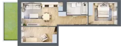 3 pokoje, mieszkanie 48,64 m², parter, oferta nr B/24, Apartamenty Park Matecznego, Kraków, Podgórze, Mateczny, ul. Rydlówka 5