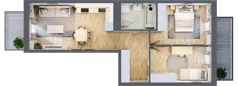 3 pokoje, mieszkanie 54,79 m², piętro 1, oferta nr B/49, Apartamenty Park Matecznego, Kraków, Podgórze, Mateczny, ul. Rydlówka 5