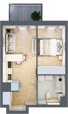 2 pokoje, mieszkanie 30,26 m², piętro 2, oferta nr B/52, Apartamenty Park Matecznego, Kraków, Podgórze, Mateczny, ul. Rydlówka 5