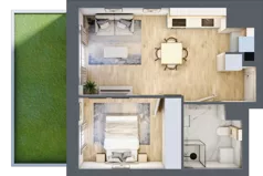 2 pokoje, mieszkanie 37,59 m², parter, oferta nr D/3, Apartamenty Park Matecznego, Kraków, Podgórze, Mateczny, ul. Rydlówka 5