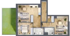3 pokoje, mieszkanie 79,22 m², parter, oferta nr D/26, Apartamenty Park Matecznego, Kraków, Podgórze, Mateczny, ul. Rydlówka 5