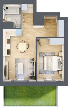 2 pokoje, mieszkanie 42,04 m², parter, oferta nr D/46, Apartamenty Park Matecznego, Kraków, Podgórze, Mateczny, ul. Rydlówka 5