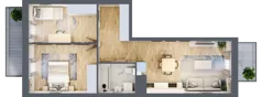 3 pokoje, mieszkanie 55,01 m², piętro 1, oferta nr D/50, Apartamenty Park Matecznego, Kraków, Podgórze, Mateczny, ul. Rydlówka 5