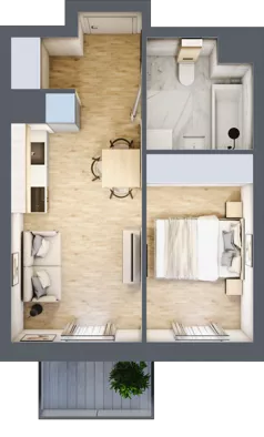2 pokoje, apartament 30,36 m², piętro 5, oferta nr D/64, Apartamenty Park Matecznego, Kraków, Podgórze, Mateczny, ul. Rydlówka 5