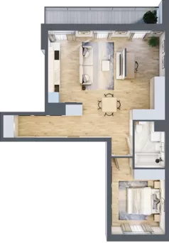 2 pokoje, mieszkanie 57,99 m², piętro 1, oferta nr D/76, Apartamenty Park Matecznego, Kraków, Podgórze, Mateczny, ul. Rydlówka 5