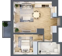 2 pokoje, mieszkanie 46,26 m², piętro 1, oferta nr D/95, Apartamenty Park Matecznego, Kraków, Podgórze, Mateczny, ul. Rydlówka 5