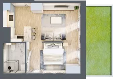 1 pokój, mieszkanie 34,68 m², parter, oferta nr E/1, Apartamenty Park Matecznego, Kraków, Podgórze, Mateczny, ul. Rydlówka 5