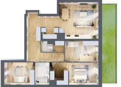 4 pokoje, apartament 102,26 m², parter, oferta nr E/21, Apartamenty Park Matecznego, Kraków, Podgórze, Mateczny, ul. Rydlówka 5