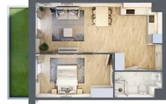 2 pokoje, mieszkanie 46,62 m², parter, oferta nr B/4, Osiedle przy Malborskiej budynek B, Kraków, Podgórze Duchackie, Wola Duchacka, ul. Białoruska