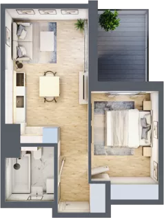 2 pokoje, mieszkanie 36,00 m², piętro 2, oferta nr F/53, Metro Zachód 8 bud. E-H, Warszawa, Bemowo, Chrzanów, ul. Jana Heweliusza