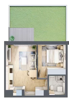 2 pokoje, mieszkanie 33,20 m², piętro 1, oferta nr G/85, Metro Zachód 8 bud. E-H, Warszawa, Bemowo, Chrzanów, ul. Jana Heweliusza