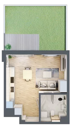 1 pokój, mieszkanie 29,69 m², parter, oferta nr H/43, Metro Zachód 8 bud. E-H, Warszawa, Bemowo, Chrzanów, ul. Jana Heweliusza