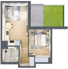 2 pokoje, mieszkanie 37,30 m², piętro 1, oferta nr G/22, Metro Zachód 8 bud. E-H, Warszawa, Bemowo, Chrzanów, ul. Jana Heweliusza