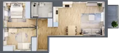 3 pokoje, mieszkanie 63,14 m², piętro 2, oferta nr D/92, Apartamenty Rudnickiego, Warszawa, Bielany, Piaski, ul. Rudnickiego 7